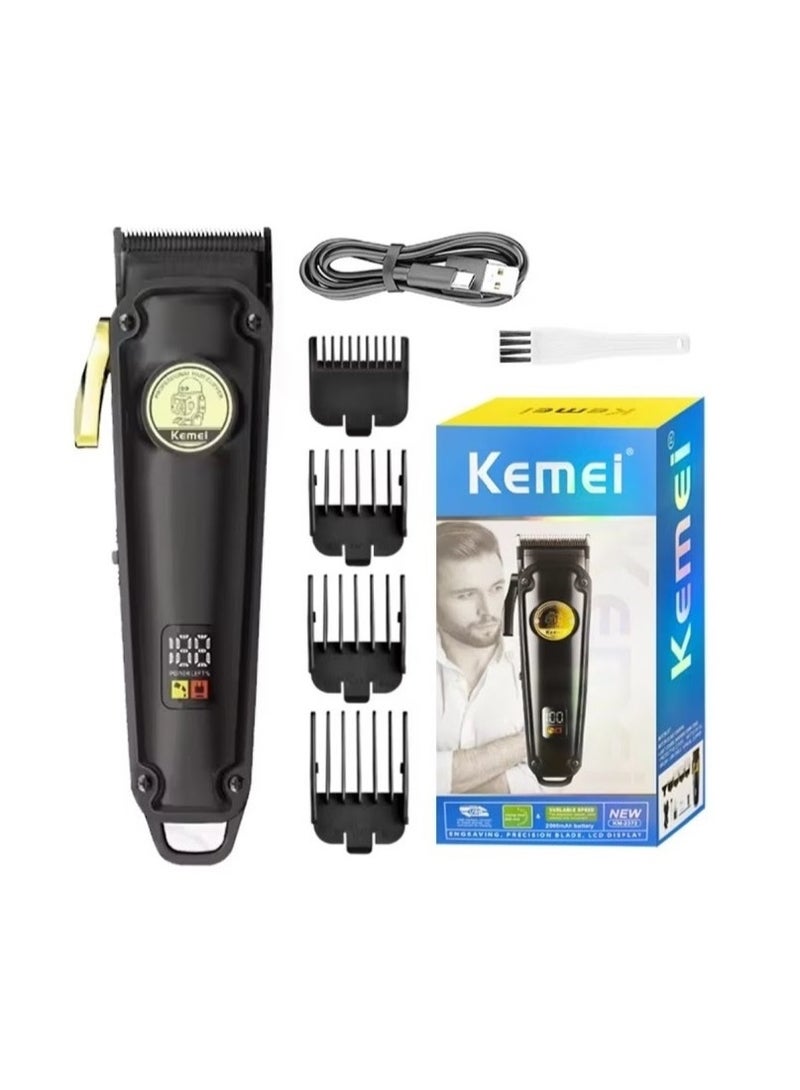 ماكينة الحلاقة الإحترافيه للصالونات KM-2372 بشاشة ليد ملونه و ذراع للتحكم فى الشفره بسرعة 7000RPM - Image 1