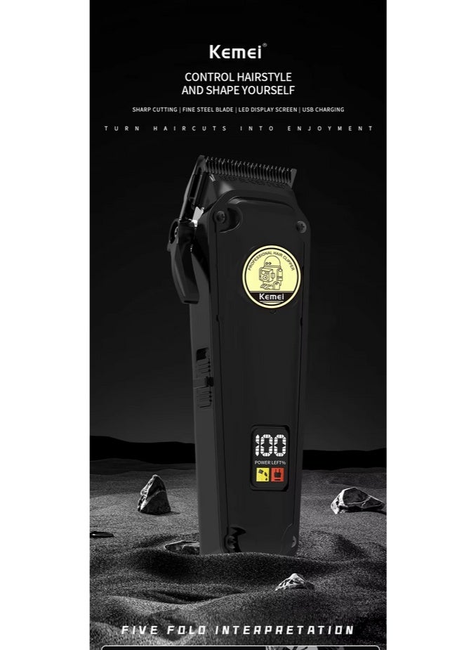 ماكينة الحلاقة الإحترافيه للصالونات KM-2372 بشاشة ليد ملونه و ذراع للتحكم فى الشفره بسرعة 7000RPM - Image 3