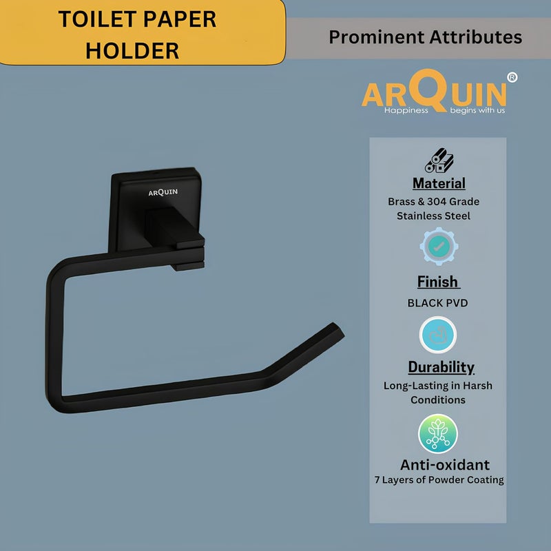 ARQUIN VITA 304 Grade Stainless Steel Toilet Paper HolderToilet Paper StandBathroom Accessories Black Matt Pack of 1