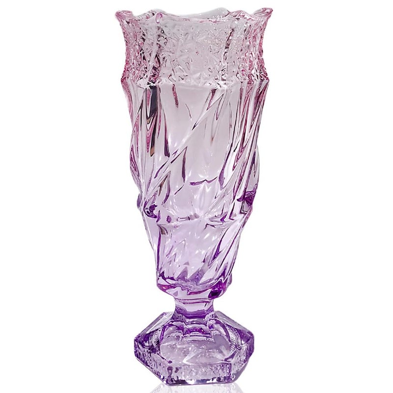 Eastern Rock Glass Flower vase 24lb 95inchBohemian Style for CenterpiecesWeddingHome Decor Glass Vase Purple Pink