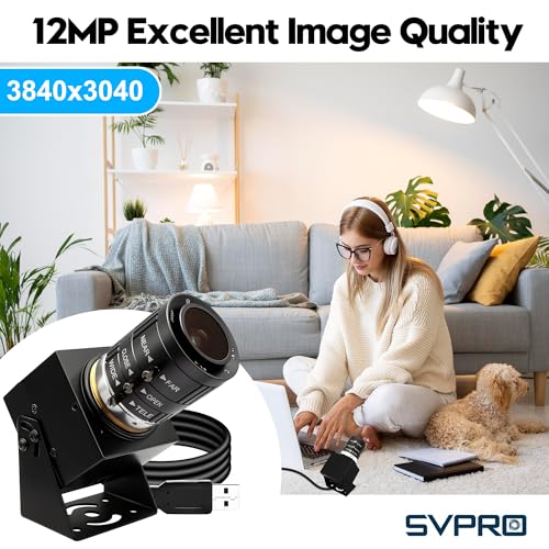 SVPRO USB Camera 1080P 120fps High Speed Camera for Golf Swing Simulator,12MP 4K Webcam with 3X Manual Zoom Lens USB Plug and Play for Computer Laptop Compatible with Windows Linux MacOS Android - Image 2