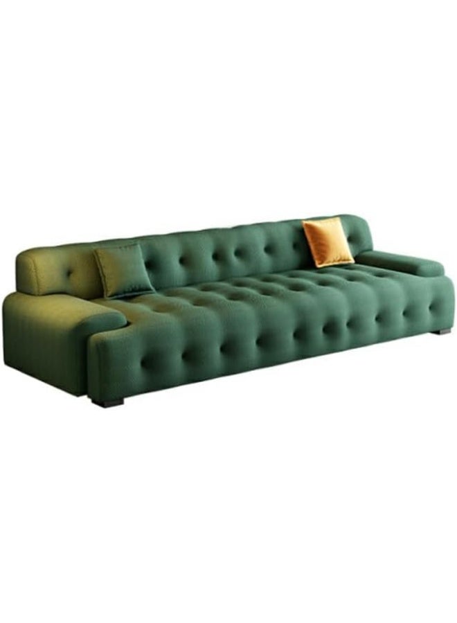 Comfynest Modern Green Pine Wood Sofa Fra_Am Material With Tight Back & Black Legs Latex Seat Filling, 185.42 X 93.98 X 71.12 Cm Green  - Image 1
