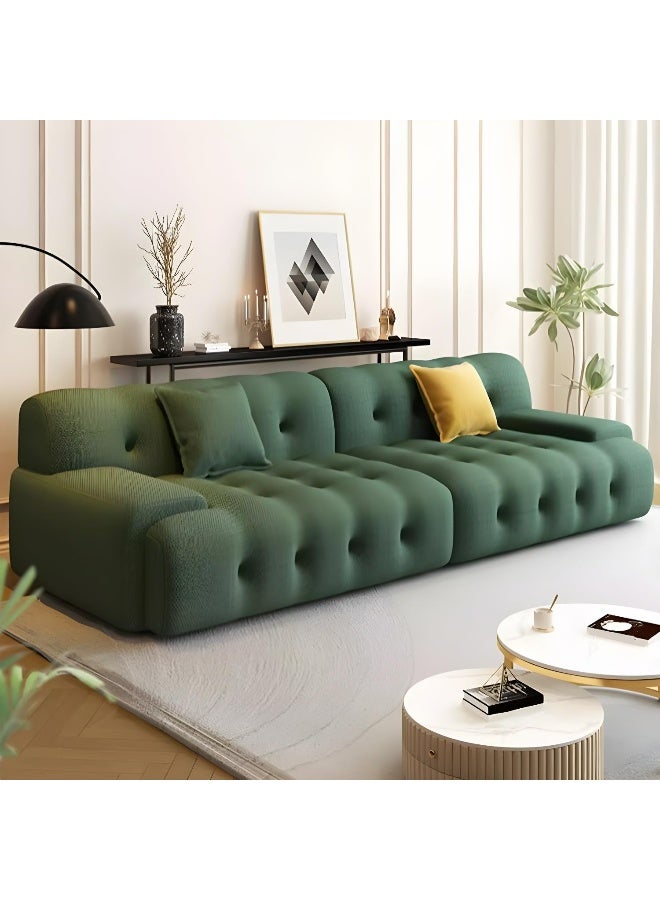 Comfynest Modern Green Pine Wood Sofa Fra_Am Material With Tight Back & Black Legs Latex Seat Filling, 185.42 X 93.98 X 71.12 Cm Green  - Image 2