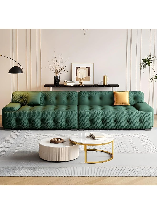 Comfynest Modern Green Pine Wood Sofa Fra_Am Material With Tight Back & Black Legs Latex Seat Filling, 185.42 X 93.98 X 71.12 Cm Green  - Image 3