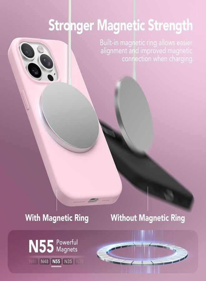 GONEZ iPhone 14 Pro MAX Case, with 1X Screen Protector + 1X Camera Lens Protector, Full Body Protective Case, Shockproof Liquid Silicone Case, Hot Pink - Image 3