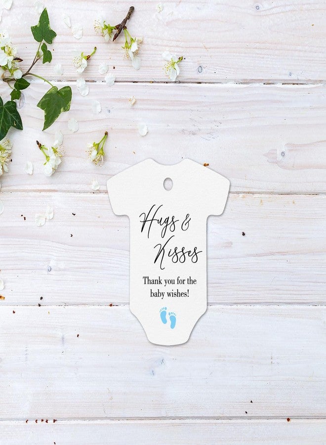 MAGJUCHE Hugs Kisses Thank You for The Baby Wishes Boy Baby Shower Favor Candy Tags, 50pcs - Image 3