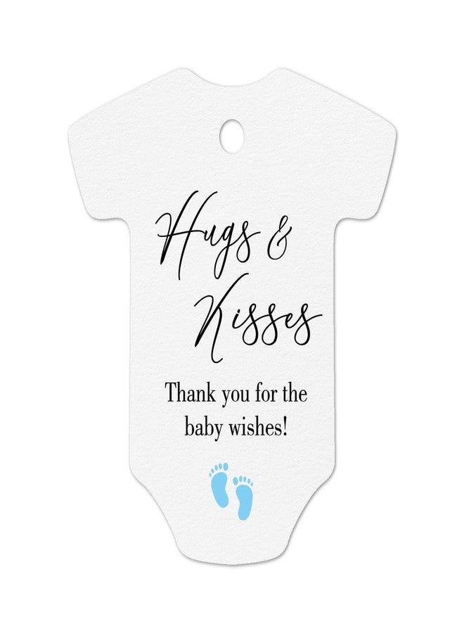 MAGJUCHE Hugs Kisses Thank You for The Baby Wishes Boy Baby Shower Favor Candy Tags, 50pcs - Image 1