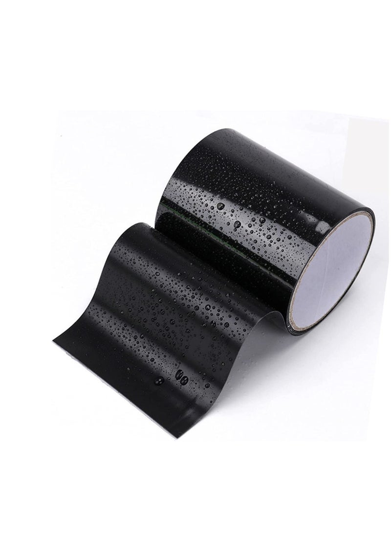 SYOSI Rubberized Waterproof Tape, Professional Duct Tape for Prevent Leak and Crack, Patch and Seal Tape for Photographers Repairing Holes Cracks Pipes Gaps Roof Crafts (Black Medium 4" x 59")  - Image 1