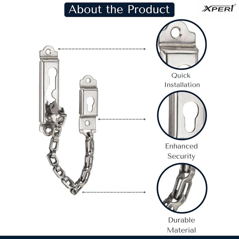 Xpert Door Chain - SSDC 888 (Silver) by , 1 Pc, Works with Chain Lock for Door, and Door Lock, Goes Door Locks for Main Door, Door Chain Lock for Main Door, and Safety Lock for Door - Image 3