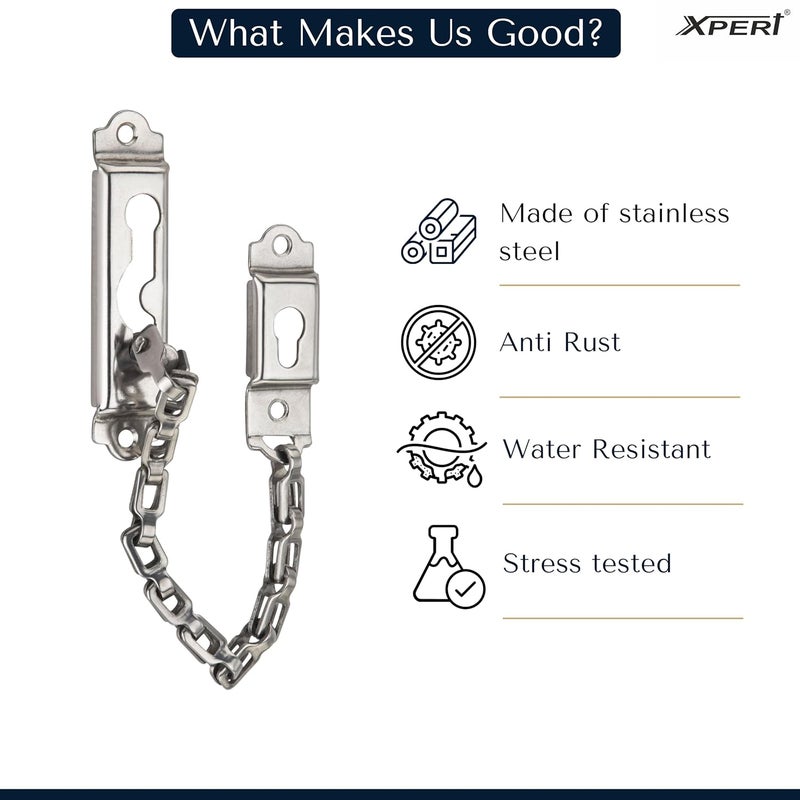 Xpert Door Chain - SSDC 888 (Silver) by , 1 Pc, Works with Chain Lock for Door, and Door Lock, Goes Door Locks for Main Door, Door Chain Lock for Main Door, and Safety Lock for Door - Image 2