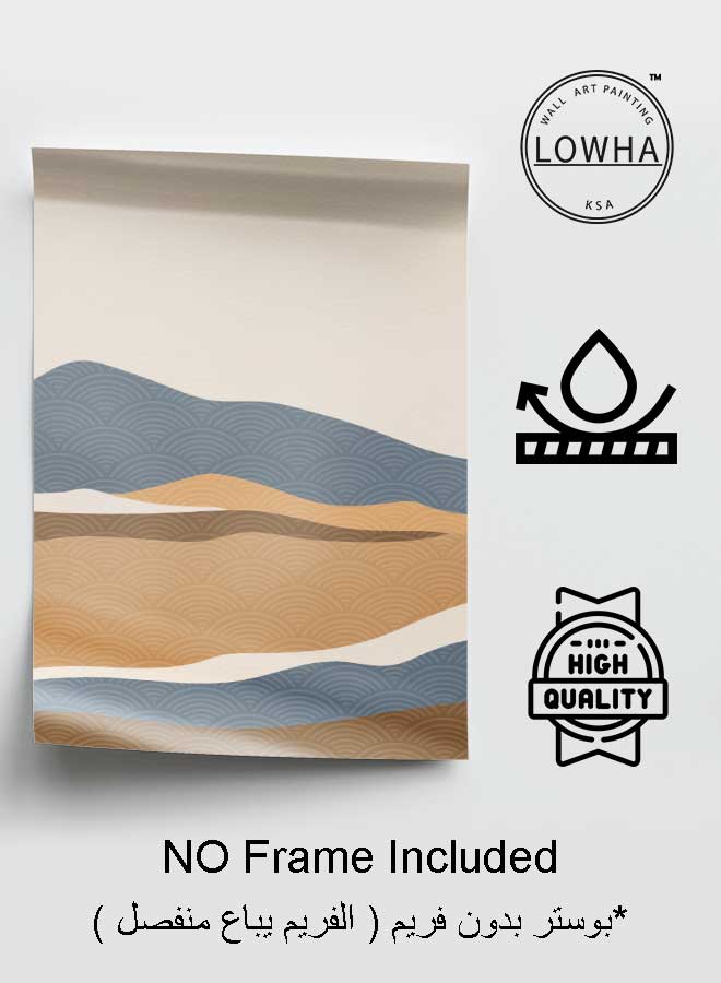 LOWHA Poster Painting Art With Four Separate Pieces Of Double-Sided Stickers Abstract Mountain Japanese Pattern For Home Bedroom Living Room And Office Decor - Image 3