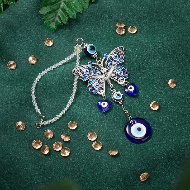 Frienda Evil Eye Car Hanging Ornament Evil Blue Eye Charms for Rear View Mirror Beaded Decor Car Accessories Pendent for Window Door Frame Balcony - Image 1