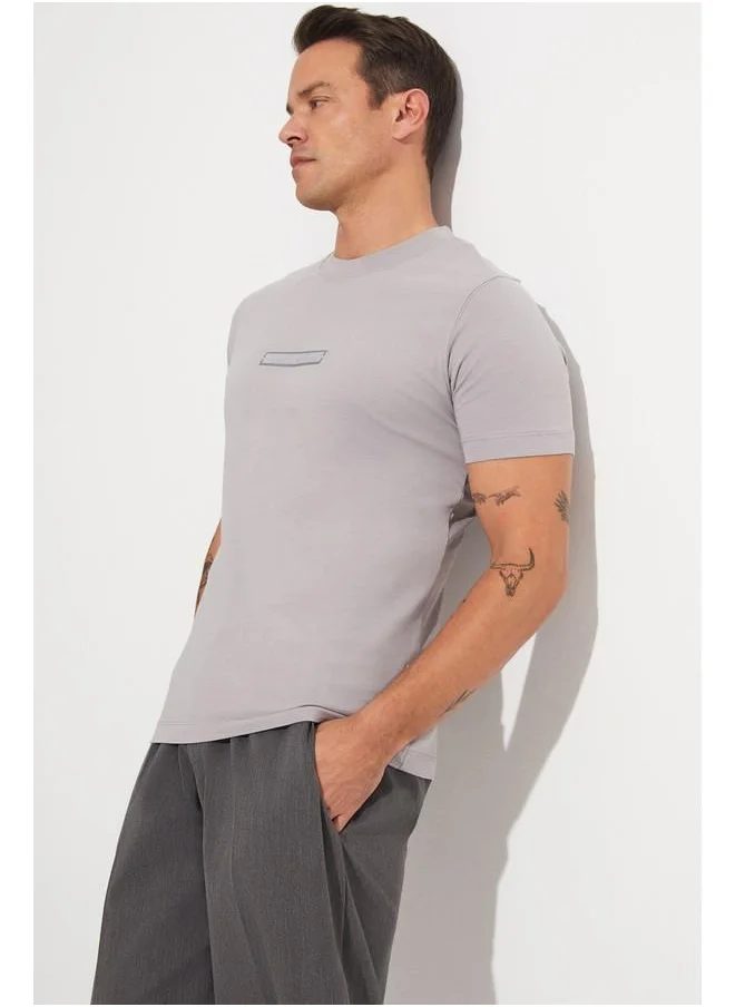 JUNE June Men Printed T-Shirt Grey