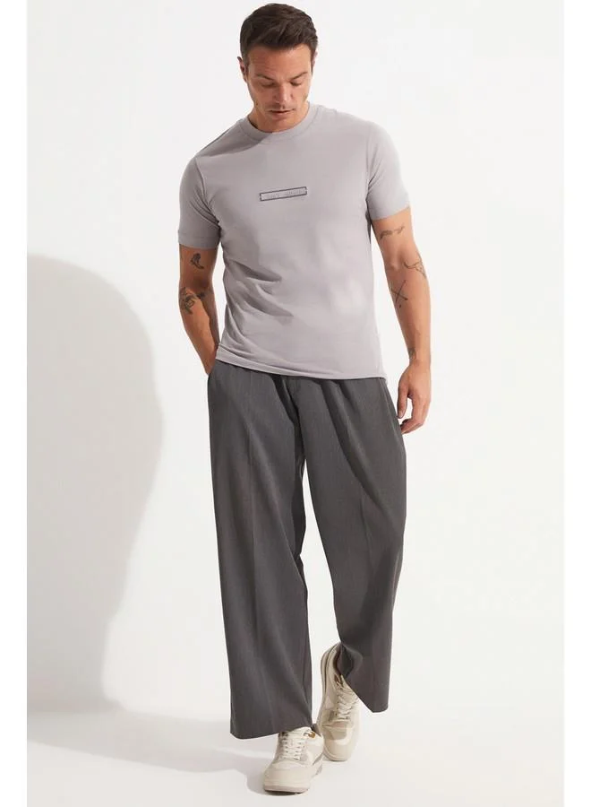 JUNE June Men Printed T-Shirt Grey