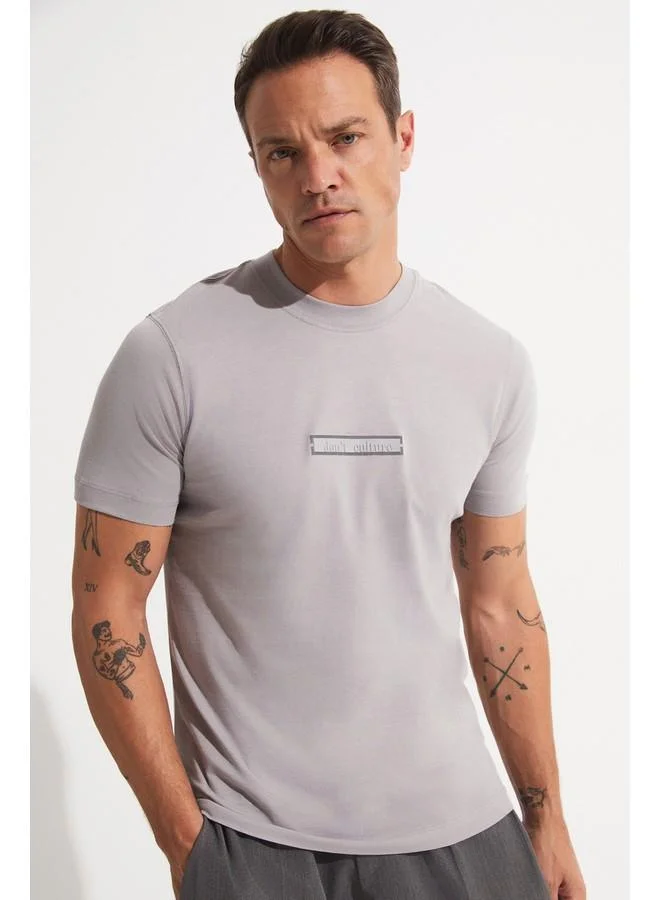 JUNE June Men Printed T-Shirt Grey