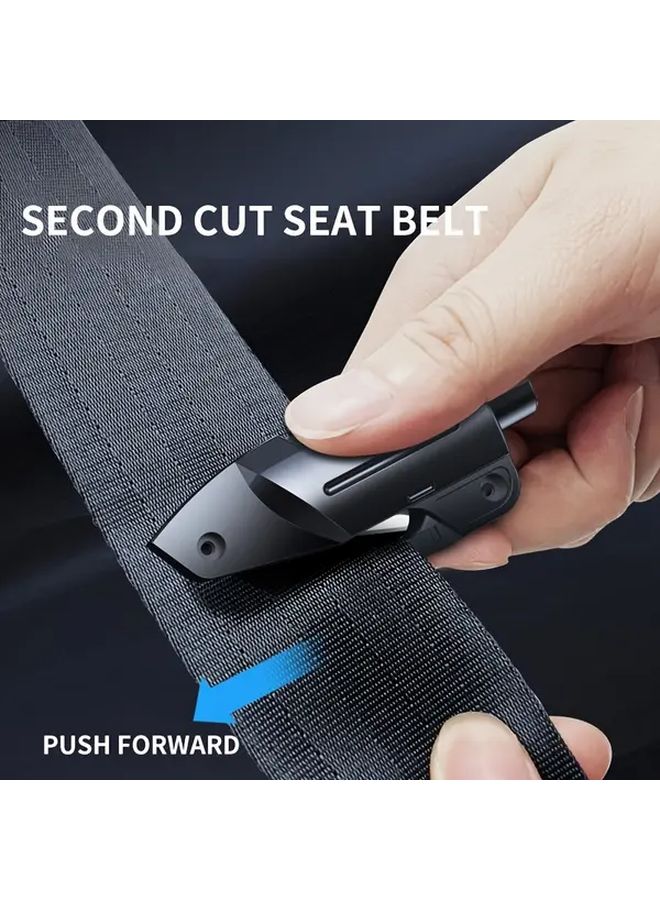 Black Car Safety Hammer 2 Pcs Set Multi Functional Emergency Escape Tool - Image 4