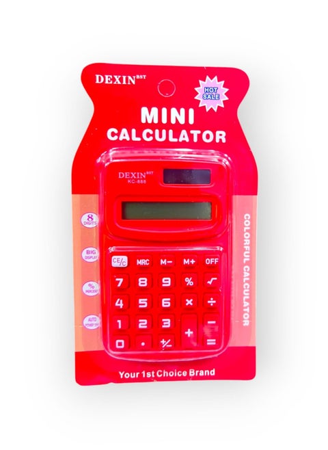"Mini 8 Digit Calculator - Blue Pocket Calculator with Large Display"