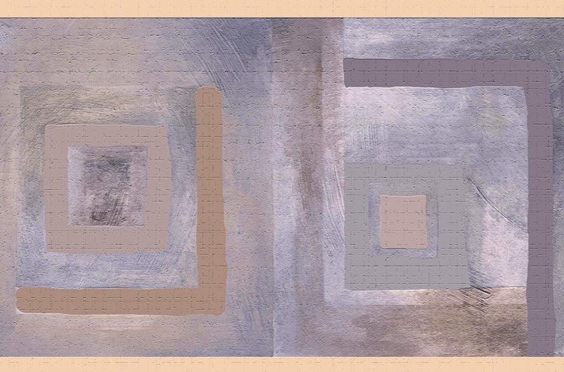 Dundee Deco Wallpaper Border Peel and Stick DDAZBD9056 Geometric Sepia Mauve Tawny Square Shapes Wall Border Retro Design 15 ft x 7 in 457m x 1778cm Self Adhesive