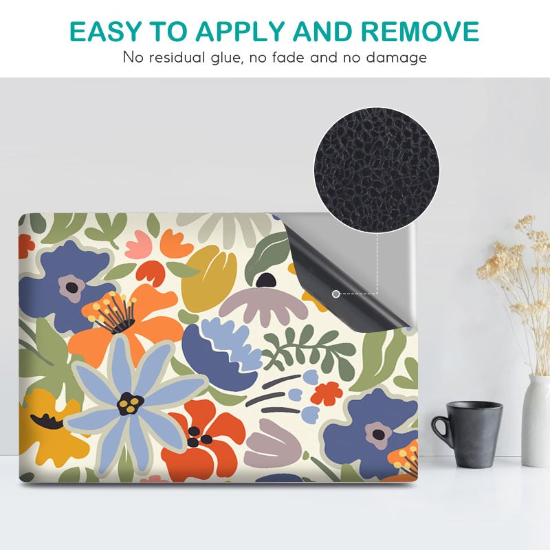 DINKY Laptop Skin Sticker Decal, 16" 16.5â€ 17â€ 17.3 inch Laptop Universal Reusable Vinyl Skin Stickers Art Cover Decal Notebook PC Personalized Protector Flower - Image 3