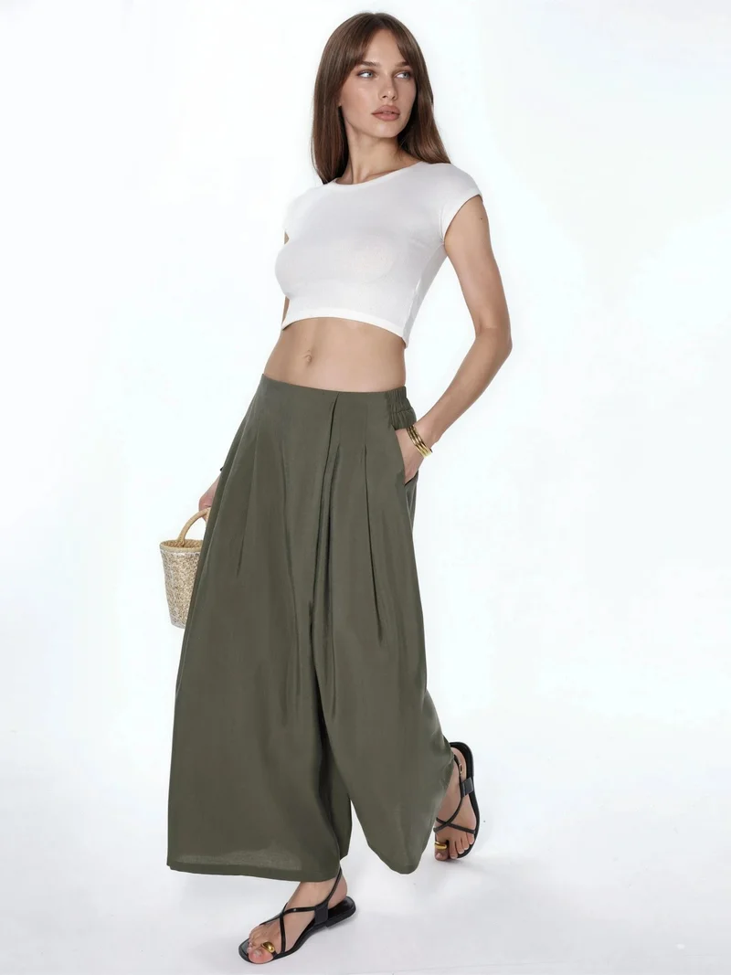 هيكاب Modal Touch Wide Leg Palazzo Pants