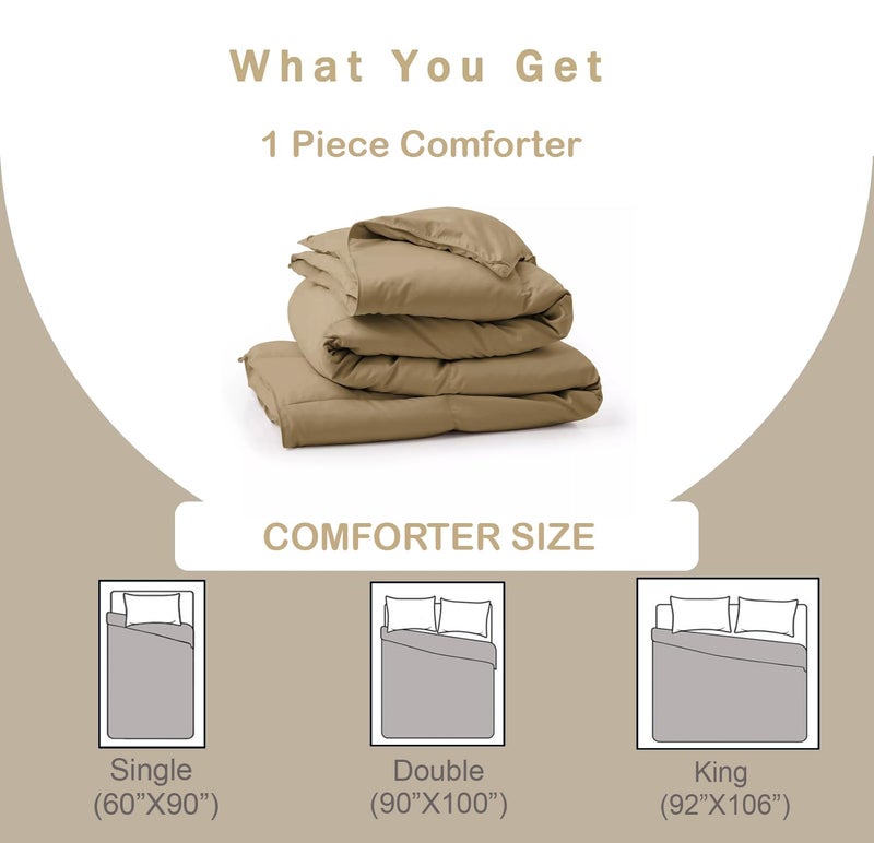 Grace Linen 600 GSM Heavy Winter Comforter Single Size 60X90 600 GSM Microfiber Super Soft Fluffy for Winter ComforterRajaiDuvetBlanket Single Size Chocolate Brown Color - Image 5