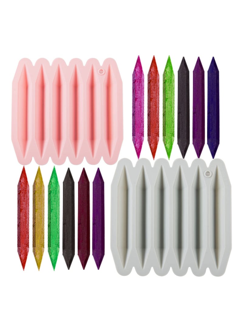 NIBEMINENT 2 Pcs Crayon Mold, NDouble Tipped Mold Recycling Pure Silicone Oven Safe DIY Shaped Reusable for Making(Pink Gray) - Image 1