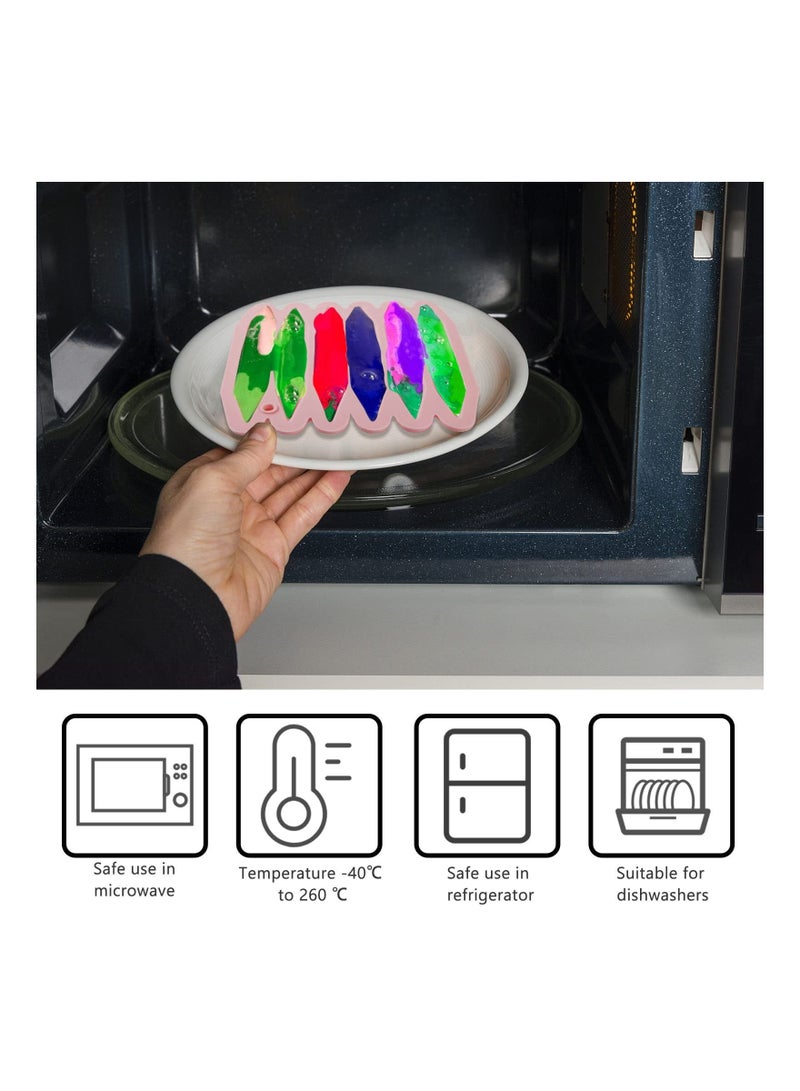 NIBEMINENT 2 Pcs Crayon Mold, NDouble Tipped Mold Recycling Pure Silicone Oven Safe DIY Shaped Reusable for Making(Pink Gray) - Image 3