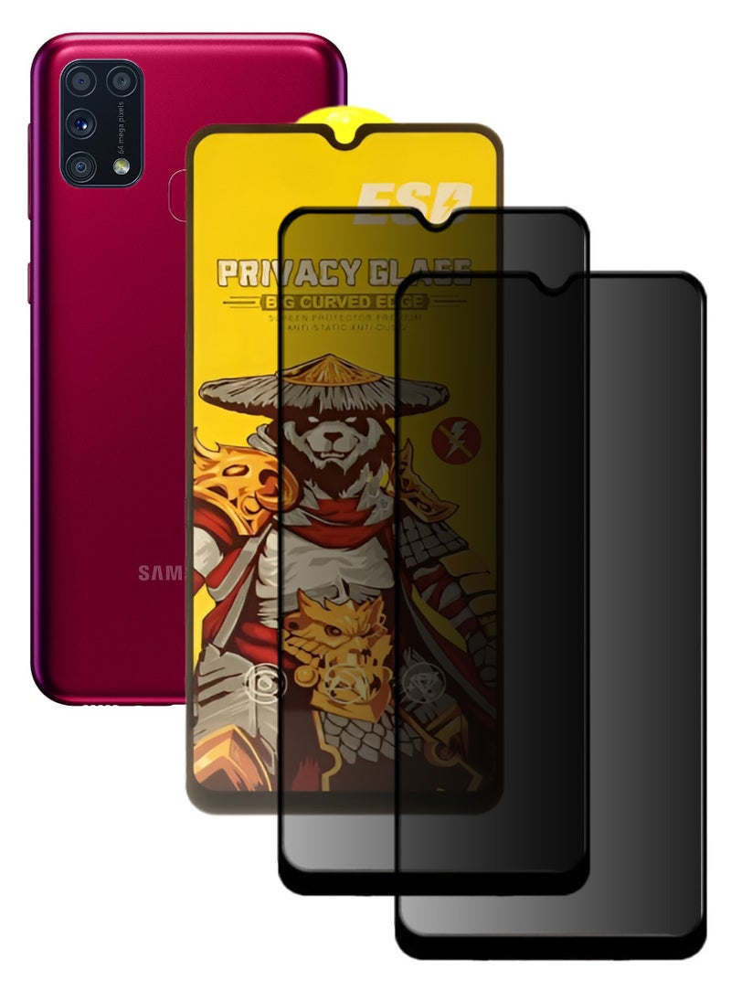 ESD 2 Pieces Tempered Dustproof Privacy Glass Screen Protector Compatible For Samsung Galaxy M31 Prime - Image 1
