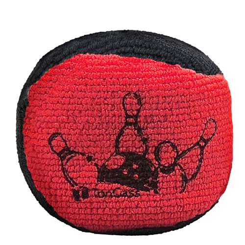 TonGass Microfiber Ultra Dry Bowling Grip Ball, Microfiber Bowling Grip Bags, Bowlings Powder Bag for Hands Use - Black & Red - Image 1