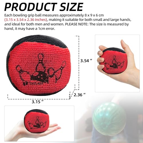 TonGass Microfiber Ultra Dry Bowling Grip Ball, Microfiber Bowling Grip Bags, Bowlings Powder Bag for Hands Use - Black & Red - Image 2