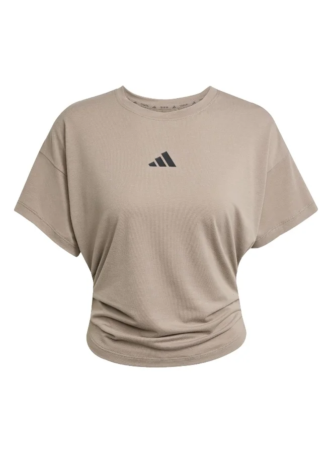 Adidas Adidas Power Tee Brown T-Shirt (Short Sleeve) T-Shirts For Women