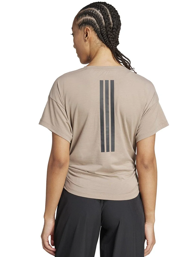 اديداس تيشيرت باور بني بأكمام قصيرة للنساء