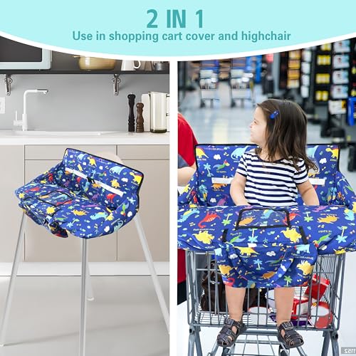 gxfcymxbd Shopping Cart Cover for Baby,2-in-1 High Chair Cover with Portable Cloth Bag,Cart Seat Pad for Babies Grocery Cushion Cover Restaurant,Suitable for All Supermarkets - Image 3