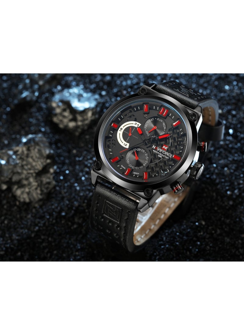 Stylish Multi-Function Analog Wrist Watch for Men with Leather Strap Water Resistant Durable and Elegant Design for Business and Casual Wear