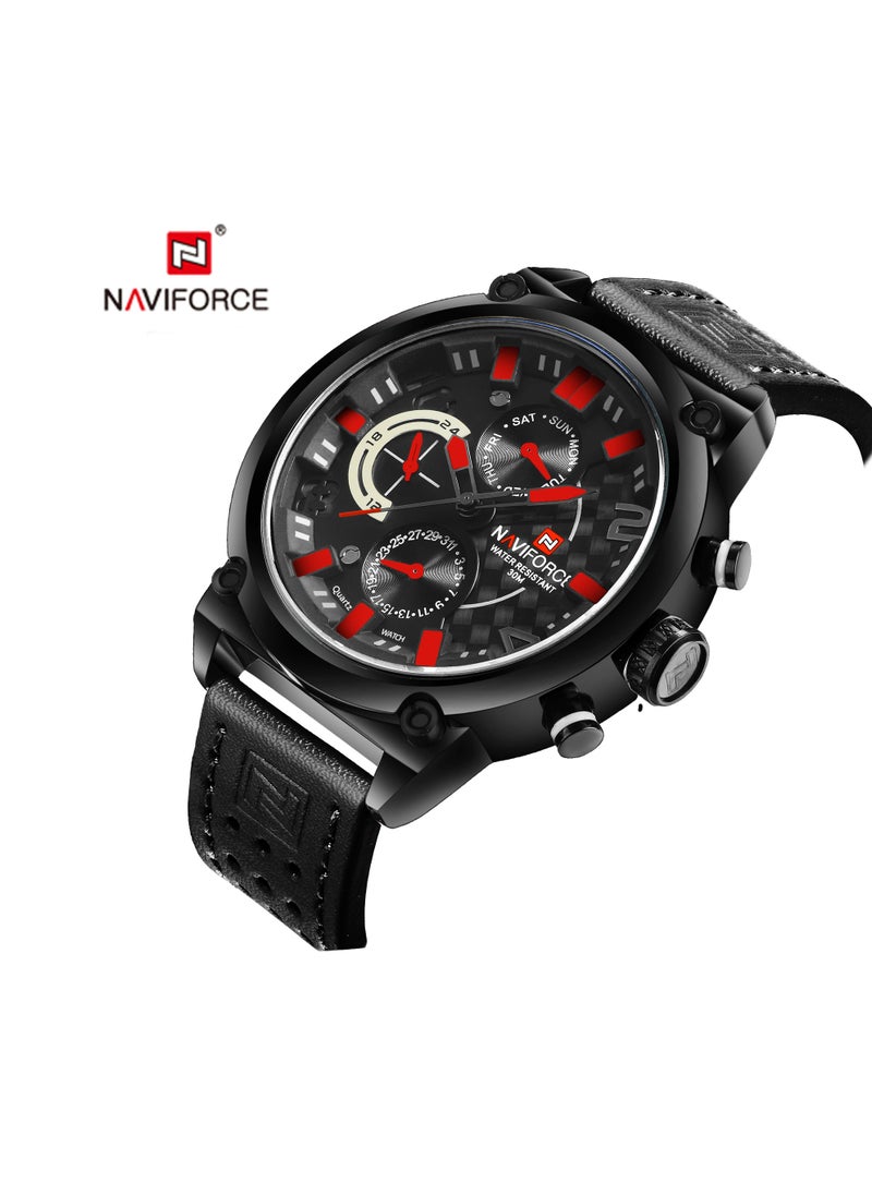 Stylish Multi-Function Analog Wrist Watch for Men with Leather Strap Water Resistant Durable and Elegant Design for Business and Casual Wear
