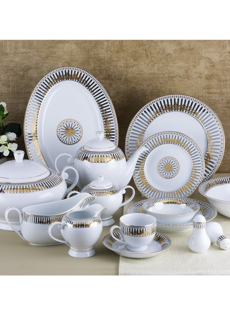 Hic Yong Feng Gold Plated Porcelain Dinner Set 97 Pieces  - Image 1