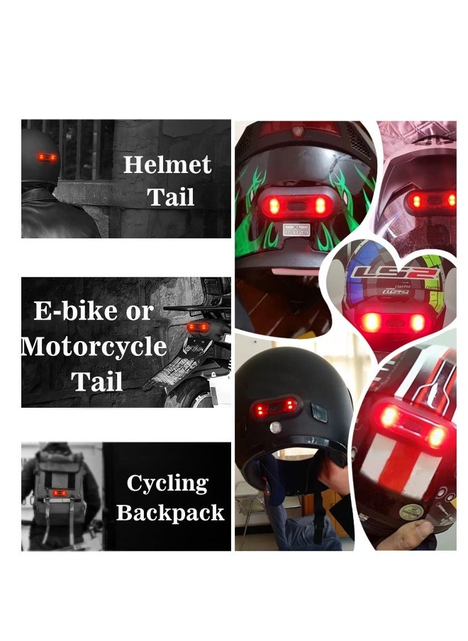 Generic - Bike Helmet Light, Motorcycle Helmet Brake Light/Bike Bicycle LED Safety Warning Helmet Lights for Night Riding, Rechargeable Battery & IPX6 Waterproof, High Visibility, Multiple Modes - Image 1