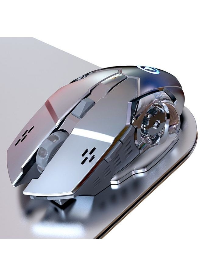 NIBEMINENT YINDIAO A4 2.4GHz 1600DPI 3-modes Adjustable Rechargeable Wireless Silent Gaming Mouse (Grey Silver)  - Image 2