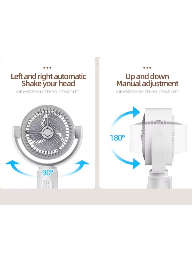 Generic - F1 USB Rechargeable Remote Control Extendable Electric Standing Shaking Head Ventilation Cool Air Circulation Fan - Image 1