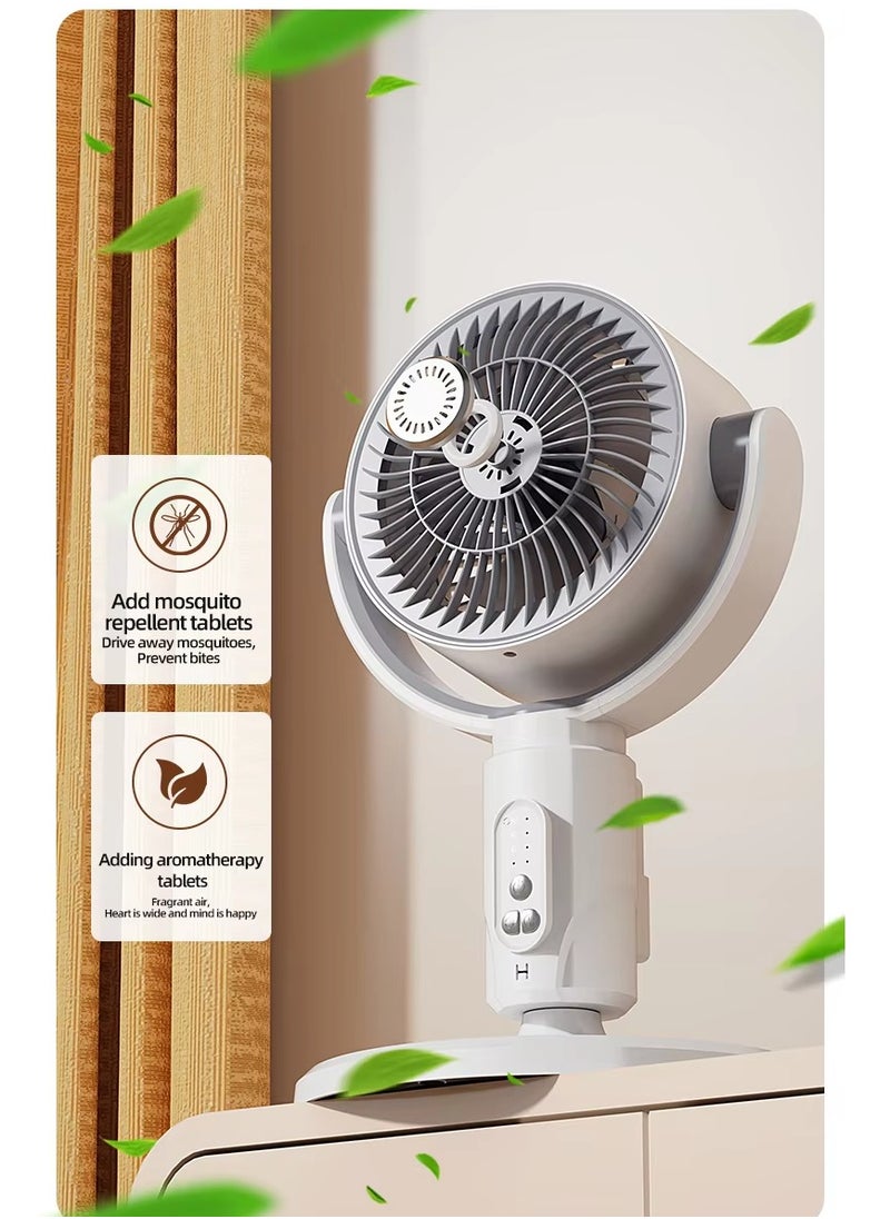 Generic - F1 USB Rechargeable Remote Control Extendable Electric Standing Shaking Head Ventilation Cool Air Circulation Fan - Image 1