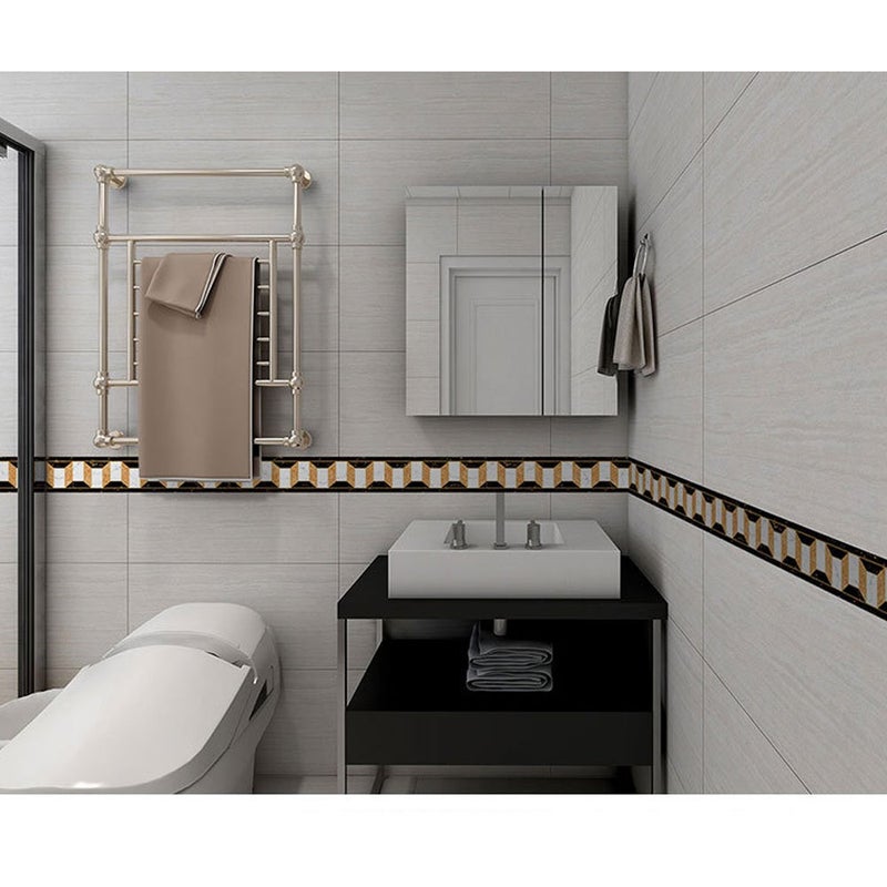 ملصق حائط ثلاثي الأبعاد منقوش بنمط خط الخصر الرخامي لغرفة المعيشة وملصق خط الأساس - Image 1