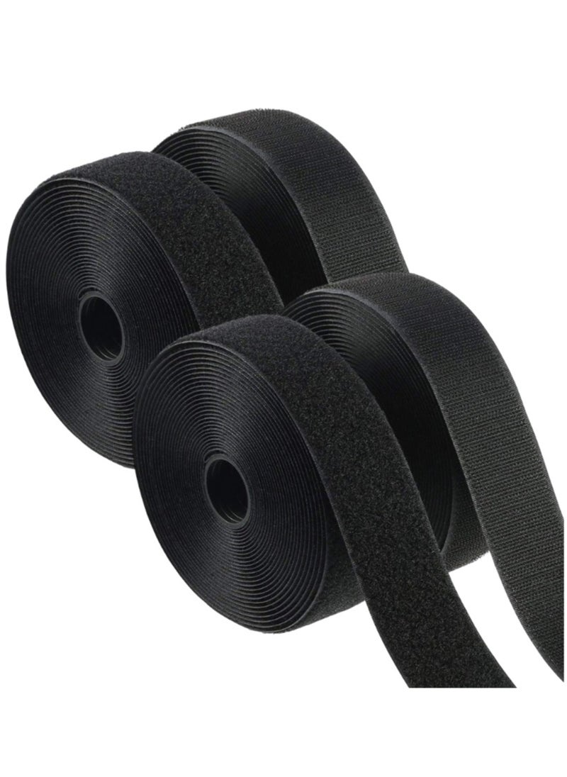 Generic Set of 2 | Black Hook and Loop Tape | 1 Inch in Width, 25 Yards per Roll | Non-Adhesive Fabric Closure for Sewing, Apparel, Upholstery, Arts & Crafts, Home & Seasonal Decorations  - Image 1