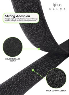 Generic Set of 2 | Black Hook and Loop Tape | 1 Inch in Width, 25 Yards per Roll | Non-Adhesive Fabric Closure for Sewing, Apparel, Upholstery, Arts & Crafts, Home & Seasonal Decorations  - Image 3