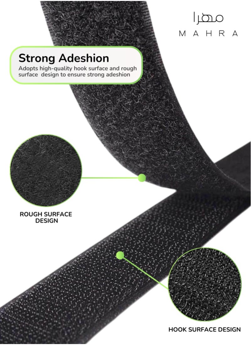 Generic Set of 2 | Black Hook and Loop Tape | 1 Inch in Width, 25 Yards per Roll | Non-Adhesive Fabric Closure for Sewing, Apparel, Upholstery, Arts & Crafts, Home & Seasonal Decorations  - Image 3