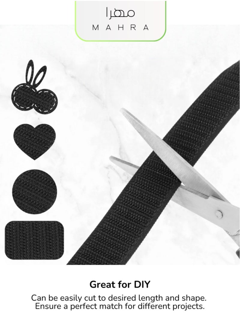 Generic Set of 2 | Black Hook and Loop Tape | 1 Inch in Width, 25 Yards per Roll | Non-Adhesive Fabric Closure for Sewing, Apparel, Upholstery, Arts & Crafts, Home & Seasonal Decorations  - Image 4