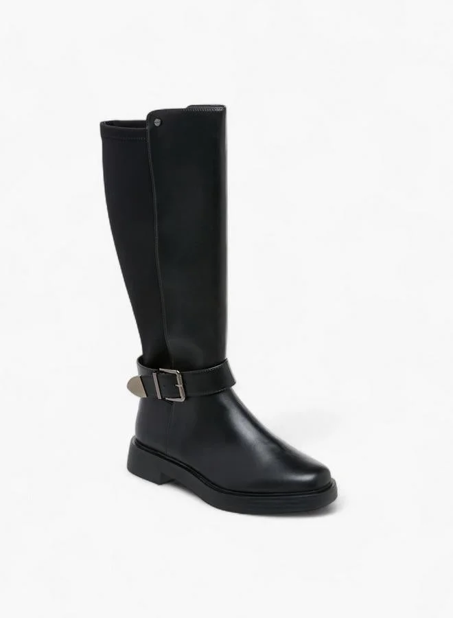 سيليست Women'S Panelled High Shaft Boots With Zip Closure