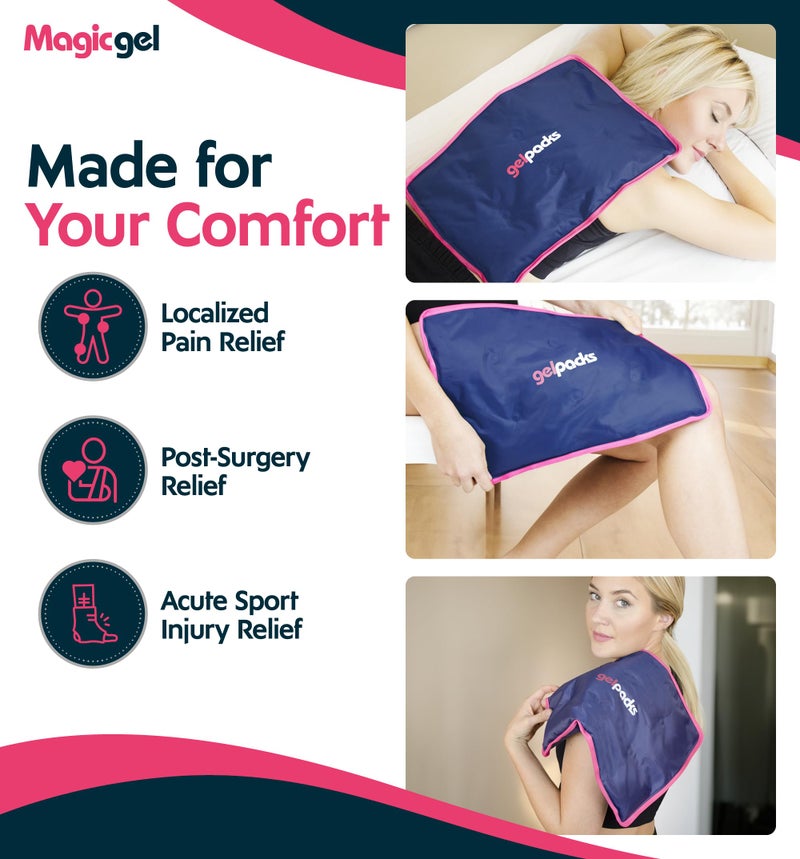 Magic Gel Ice Packs for Injuries Reusable (15" x 11") - Large Ice Pack - Flexible Cold Cooling Pad - Gel Pack for Shoulder, Back, Hip, Knee, Leg, Lower Back - Image 5