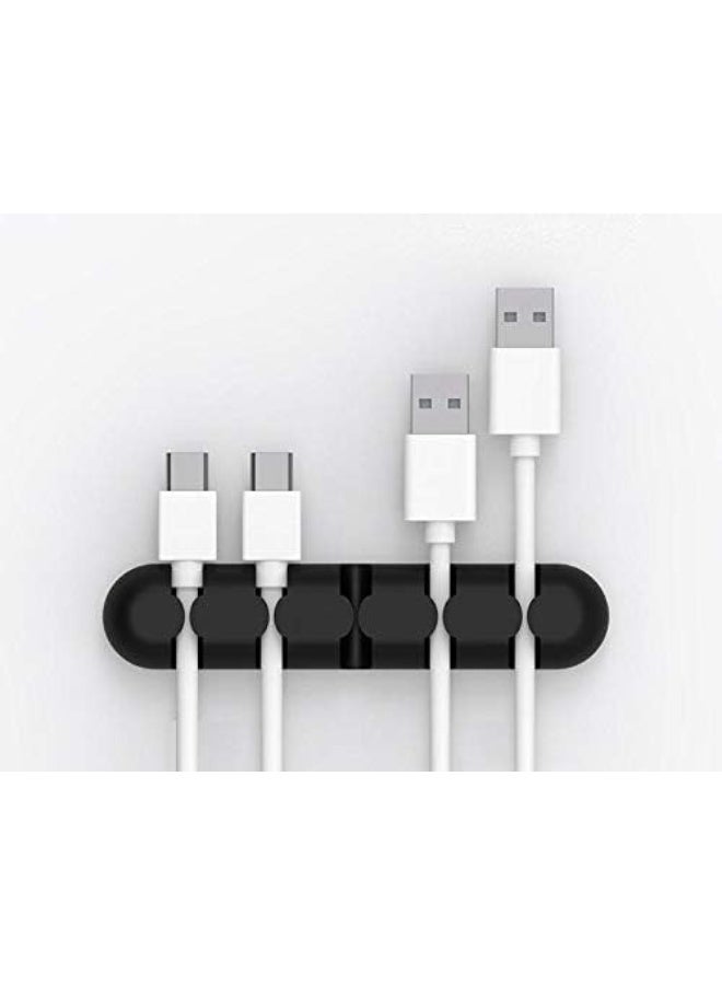 مشبك منظم ولفّ كابلات من السيليكون - حامل كابلات سماعات أذن متعدد الأغراض، تخزين كابل شحن USB، مشبك إدارة أسلاك الماوس، حافظة كابلات لاصقة للمكتب للمنزل والمكتب والسيارة ومحطة العمل - Image 5