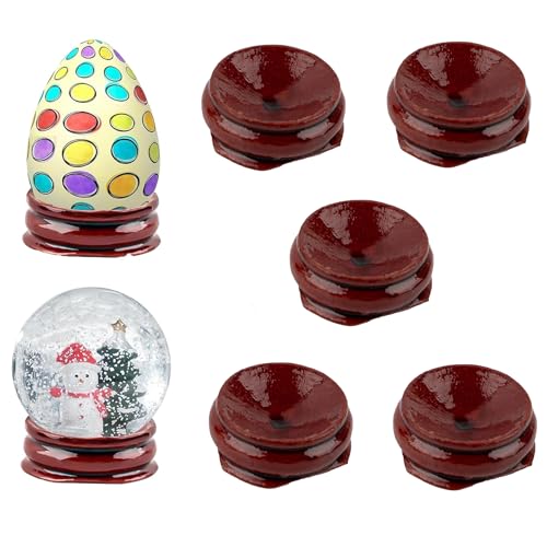 AUEAR AUEAR 5 Pack Sphere Display Holders 1 Inch Wooden Egg Crystal Stands Decorative Ball Stand for Egg Pedestal Globe Decor 