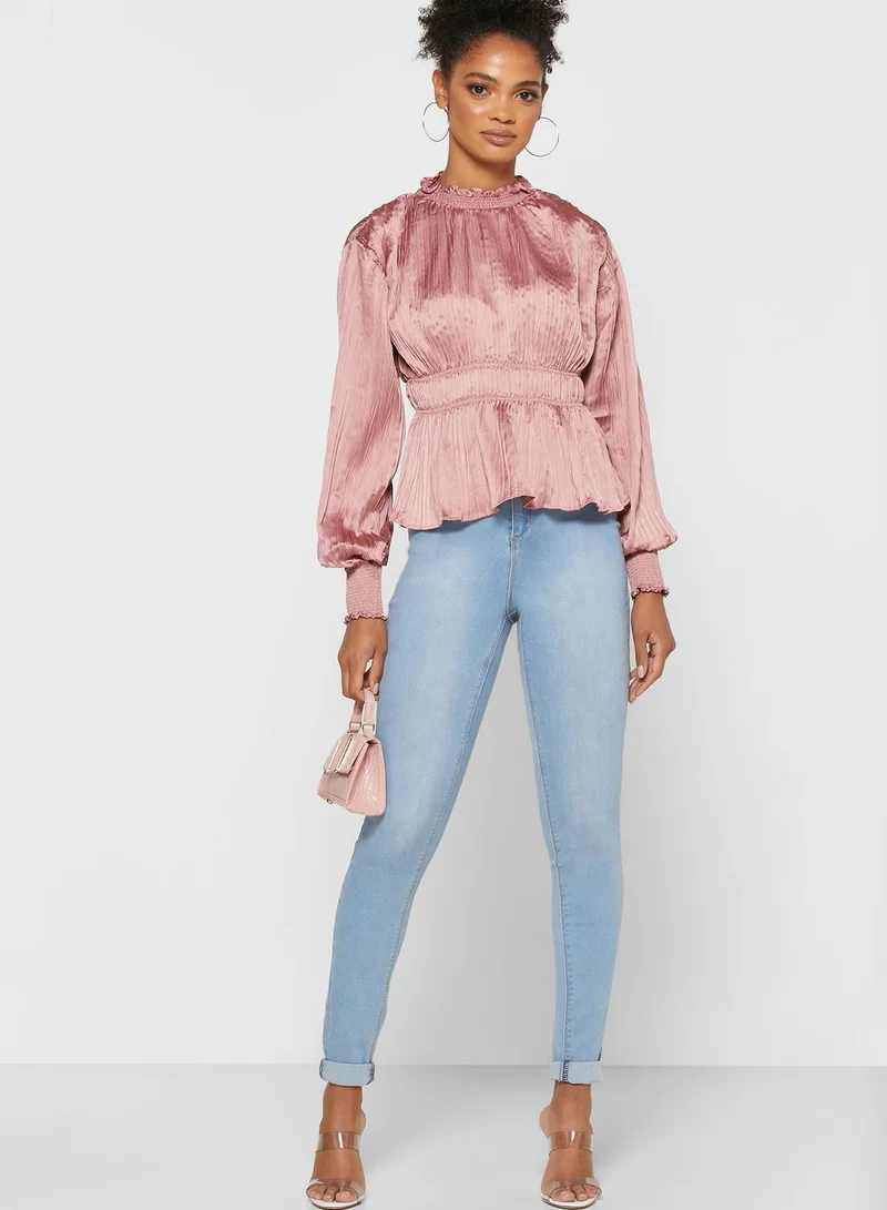 Ginger Ruched Peplum Top
